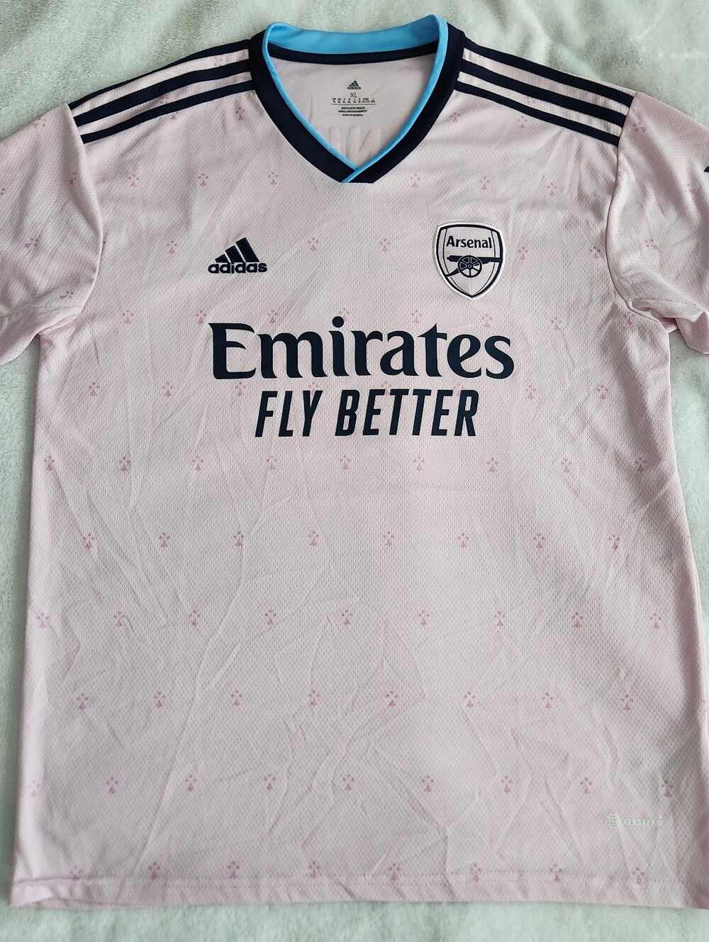 Mens Arsenal FC Oppenheimer #7 Soccer Jersey Third Kit Adidas Pink RARE! EXC CON - Picture 2 of 12